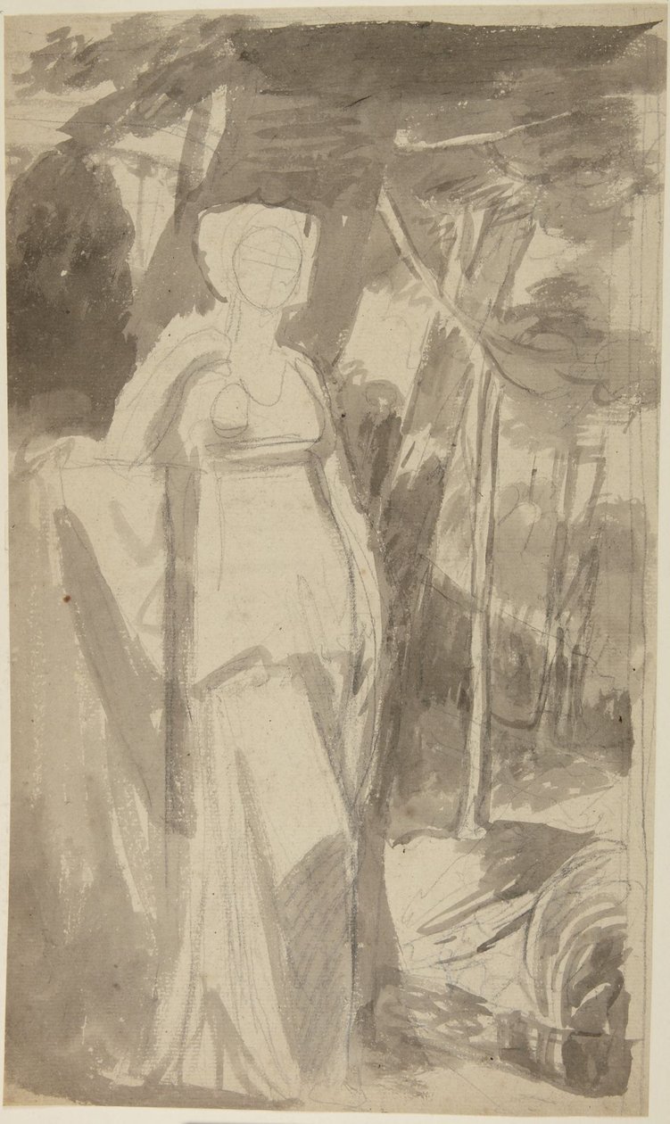 Portrætstudie af frøken Francis Woodley af George Romney