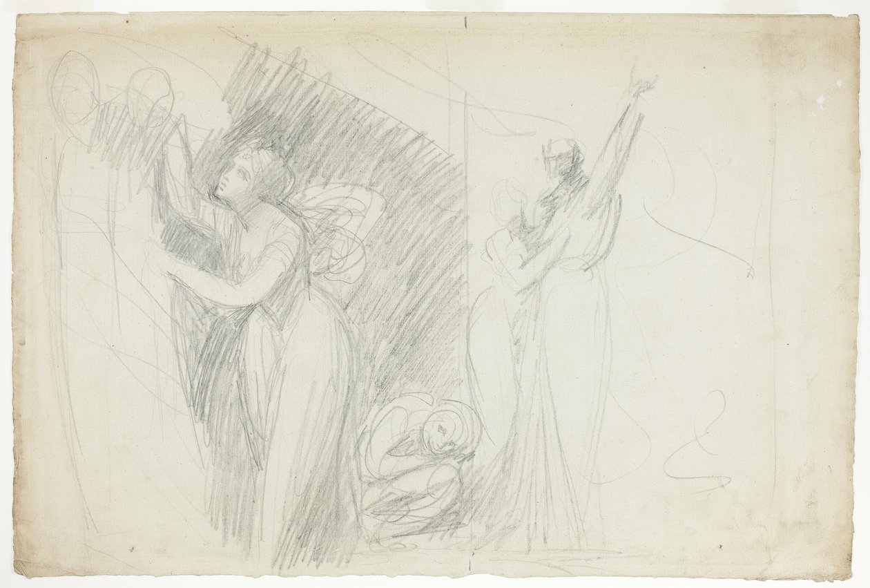 Prospero, Miranda og Caliban, fra The Tempest af George Romney