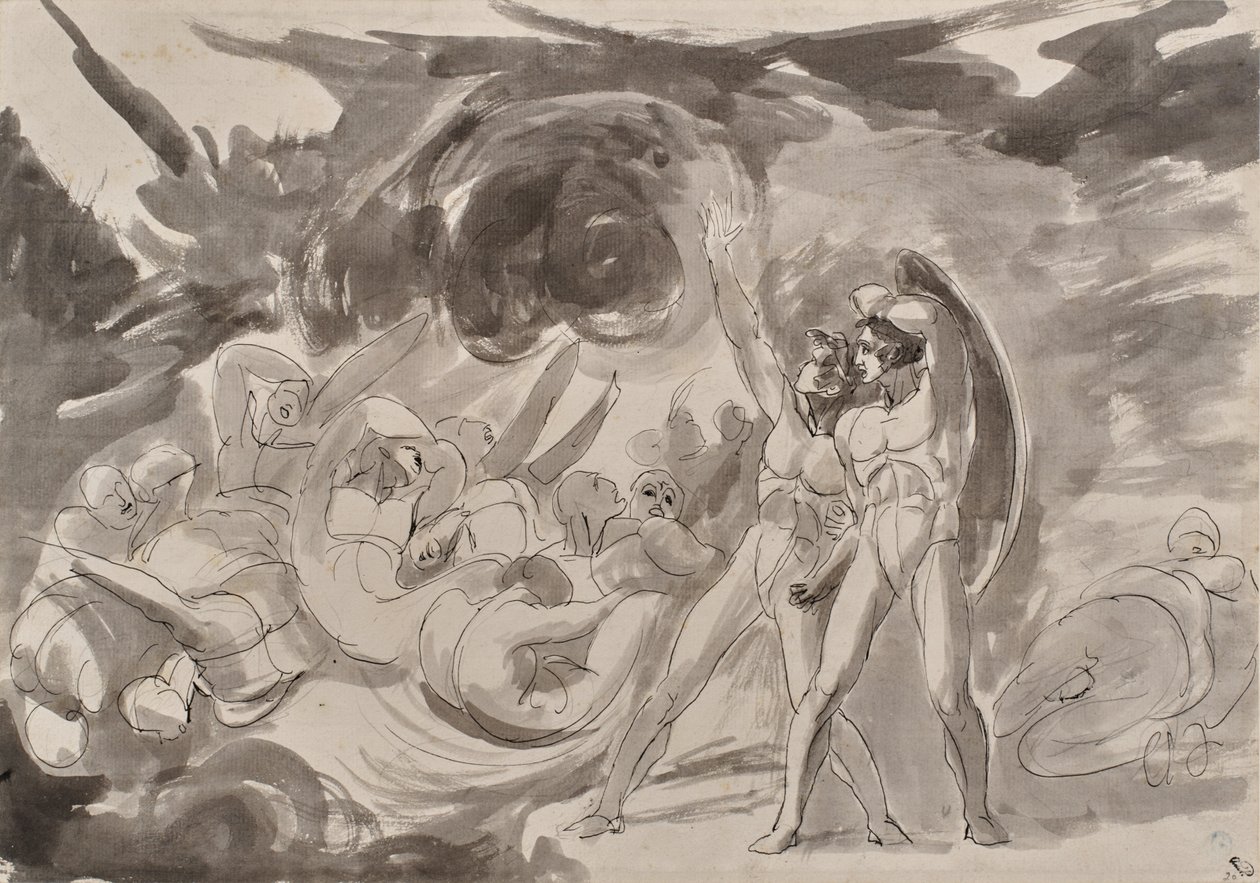 Satan betragter de faldne engle af George Romney