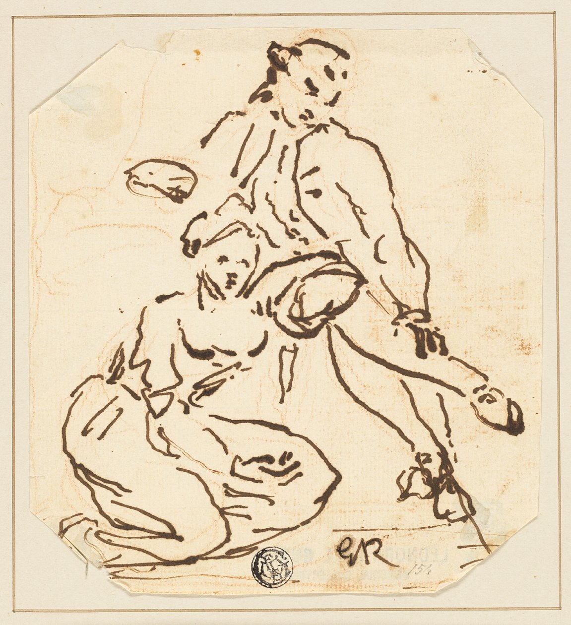Siddende mand og kvinde af George Romney