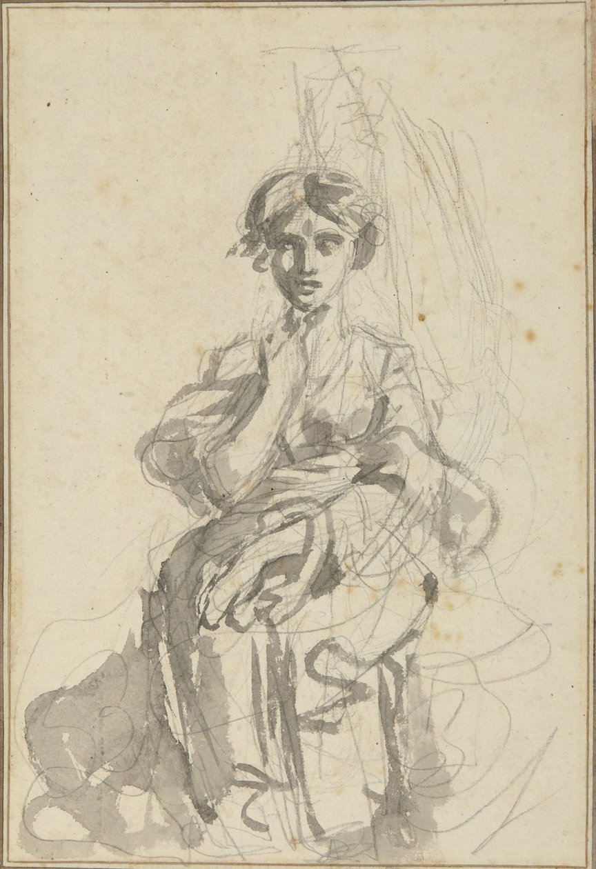 Siddende kvindefigur af George Romney
