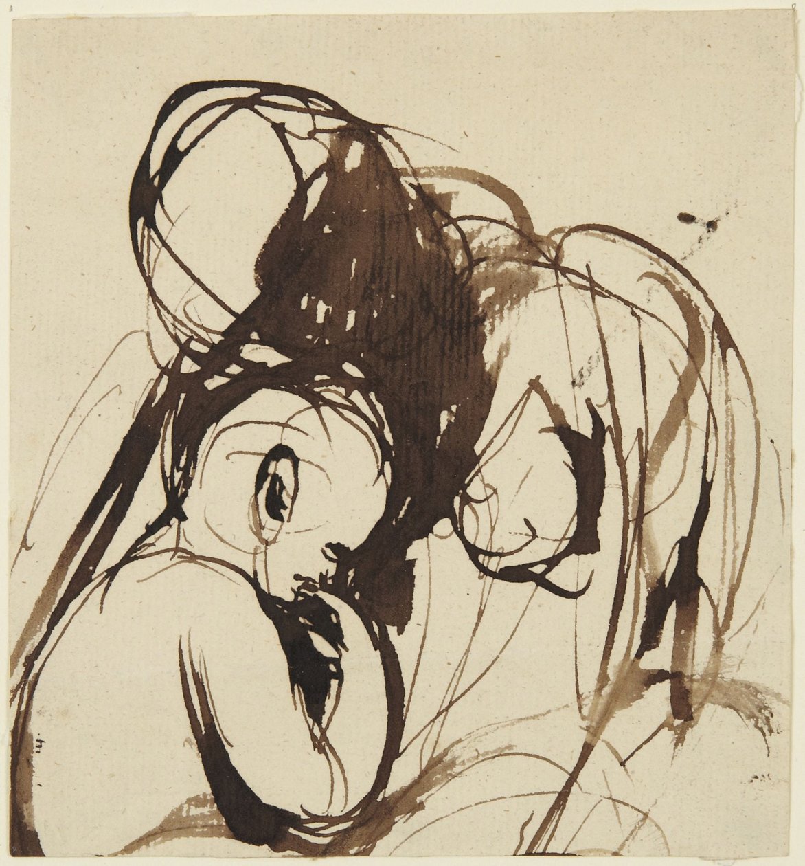 Siddende kvinde og barn af George Romney