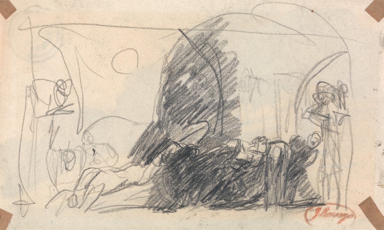 Skitse til Howard-scene af George Romney