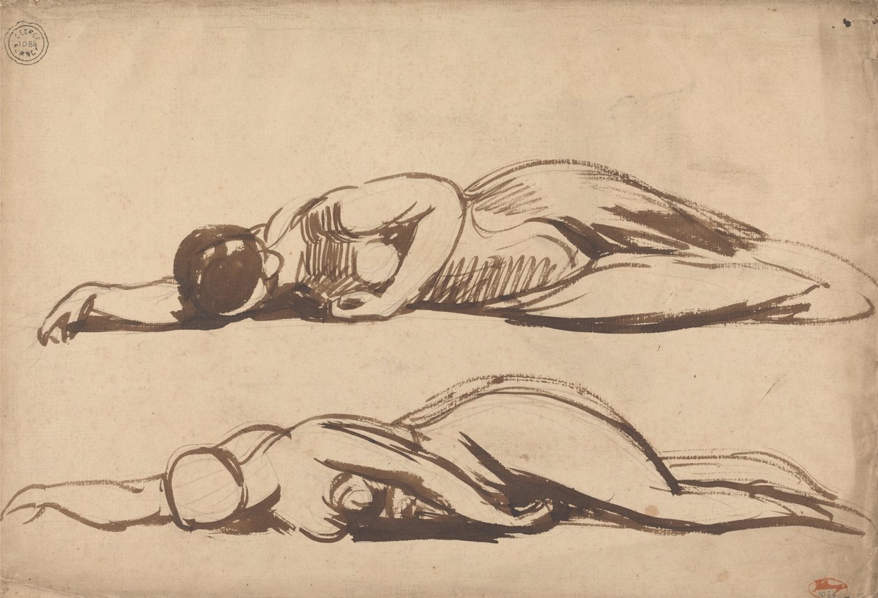 Skitser af en liggende kvinde af George Romney