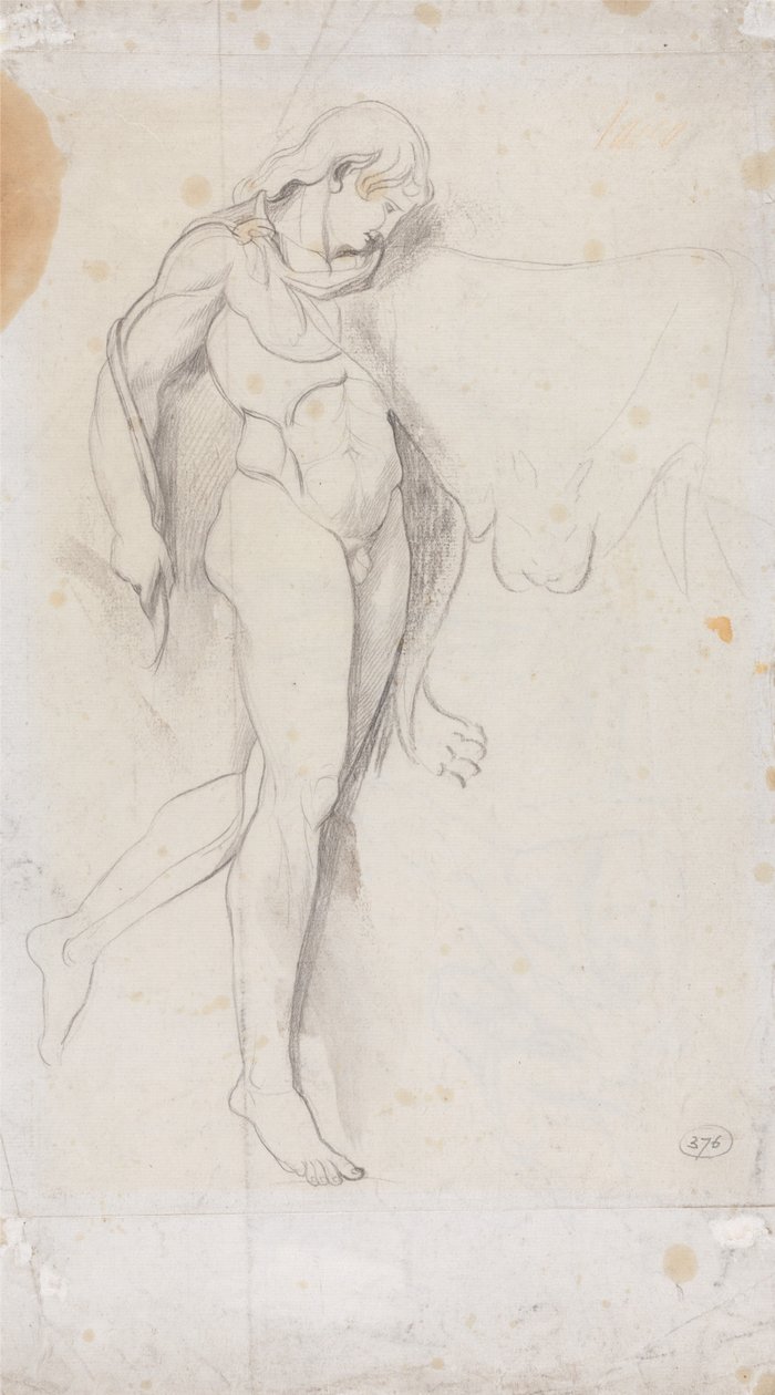Stående klassisk nøgenfigur af George Romney