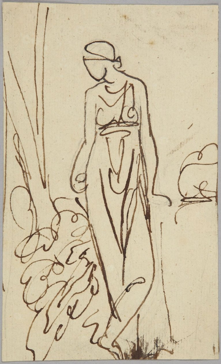Stående kvindefigur, portrætstudie af George Romney