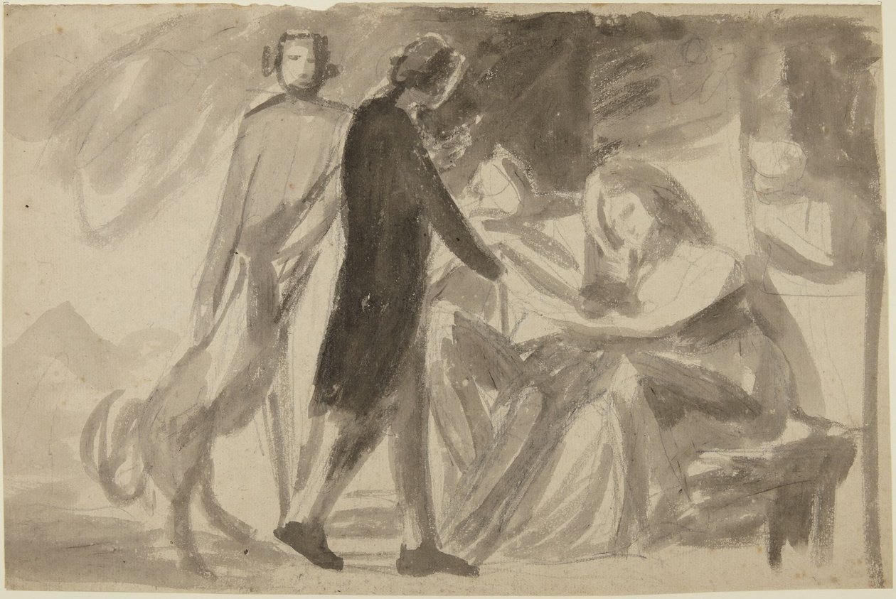 Studie til et gruppeportræt () af George Romney
