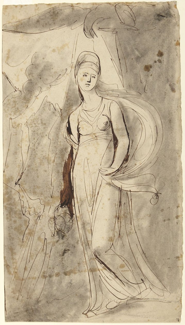 Studie til portrættet af Elizabeth Warren, vicomtesse af Bulkeley, som Hebe af George Romney