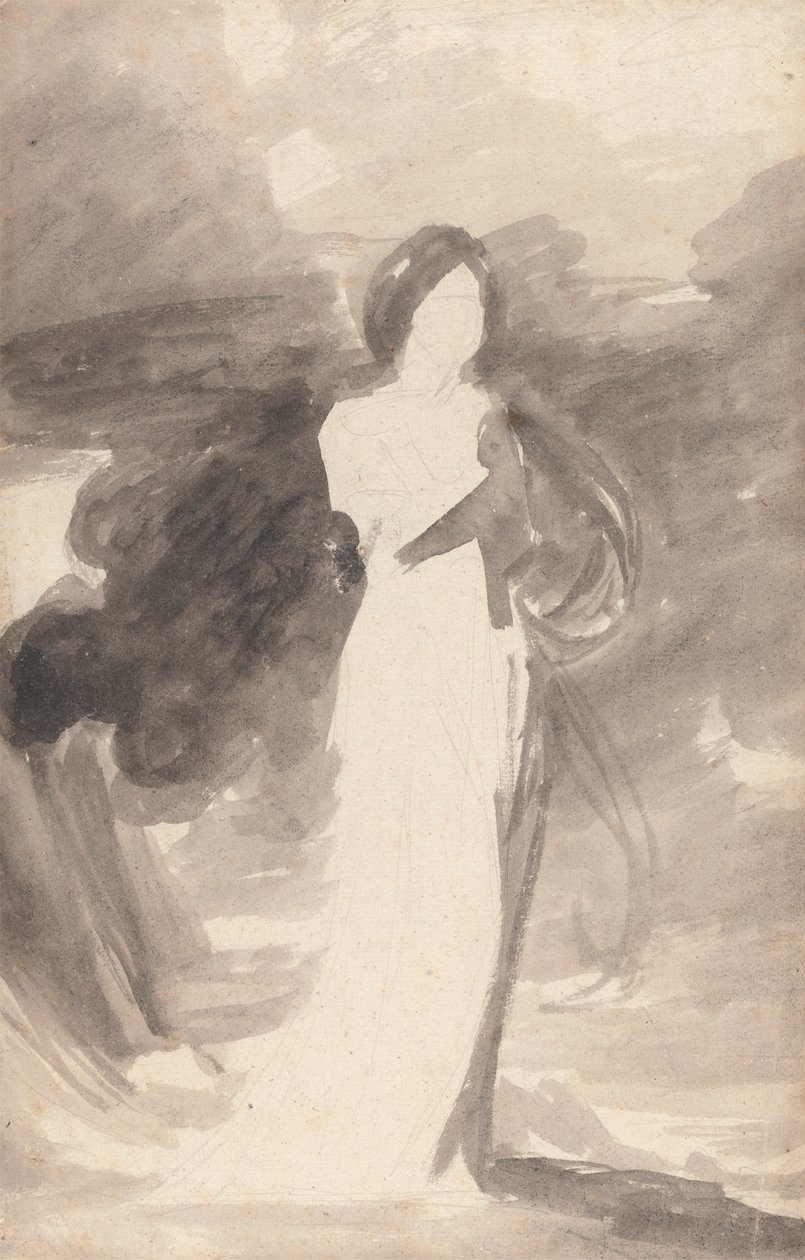 Studie af en stående dame af George Romney