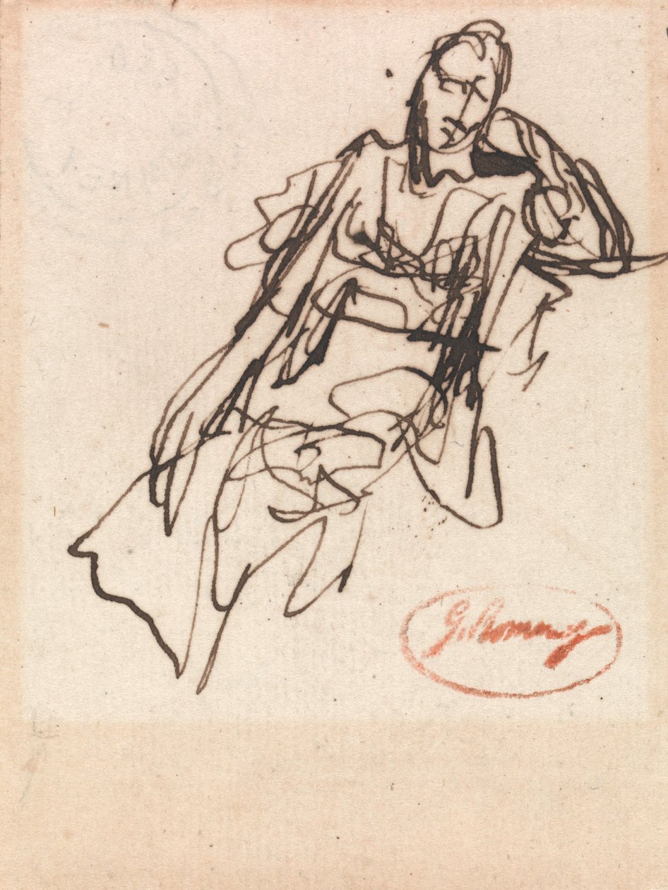 Studie af en siddende kvinde af George Romney