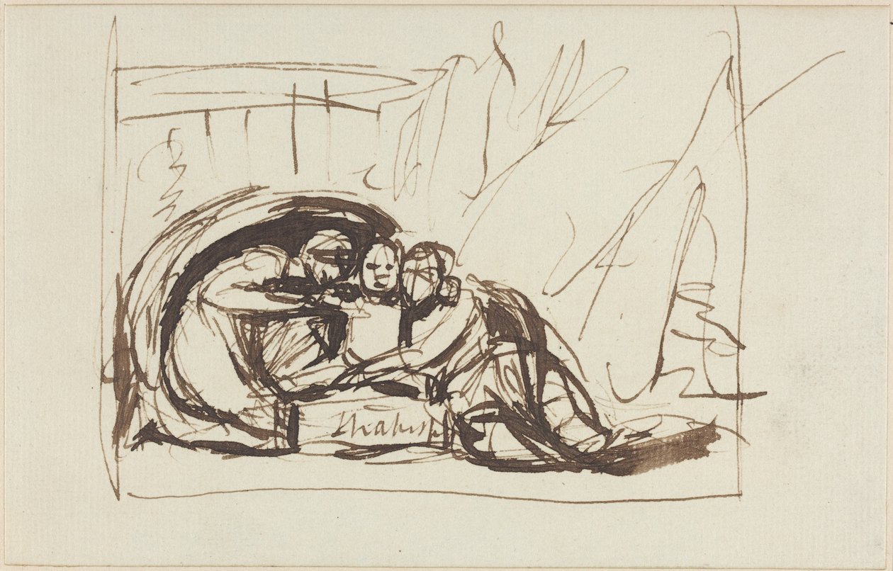 Den unge Shakespeare, opfostret af komedie og tragedie af George Romney