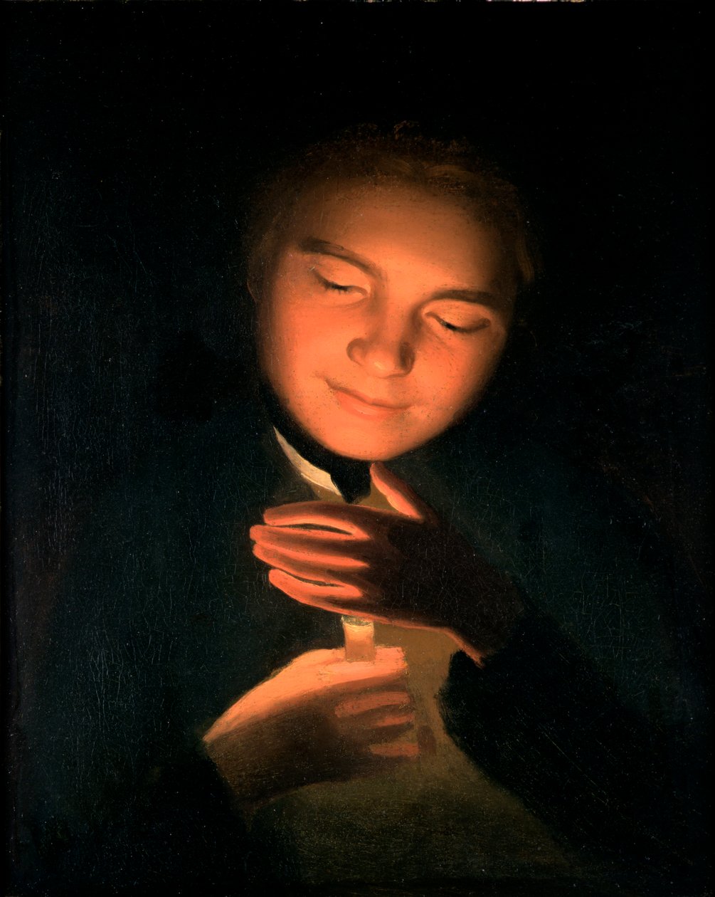 Kunstnernes bror James, der holder et stearinlys, 1761 af George Romney