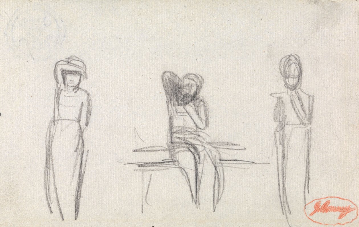 Tre studier af en ung pige af George Romney