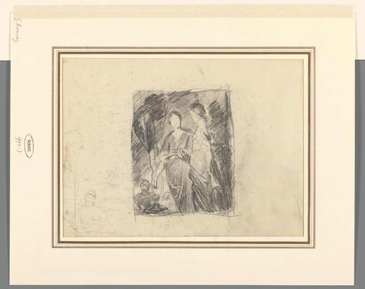 To kvindefigurer mellem træerne af George Romney