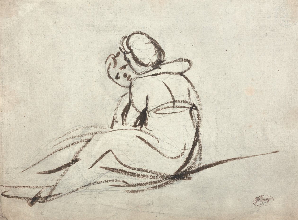 To børn, der omfavner hinanden af George Romney