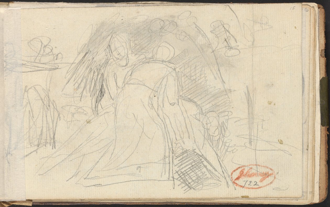 To personer, der løfter en liggende person af George Romney
