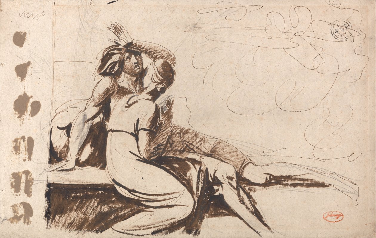 To elskende (mand vågner fra en drøm) af George Romney