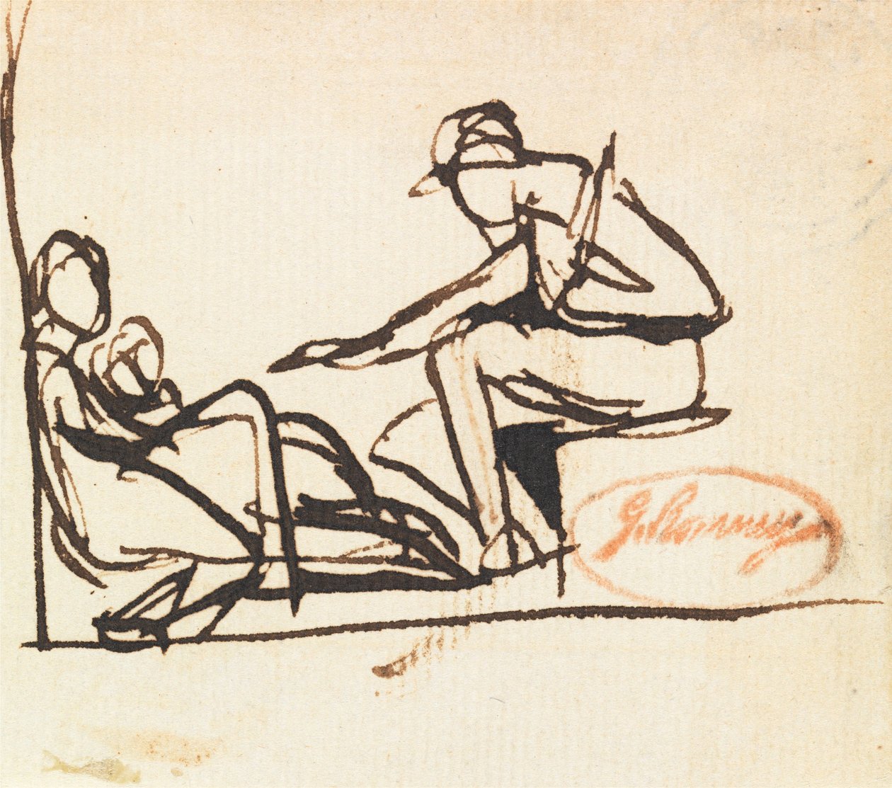 To siddende figurer af George Romney