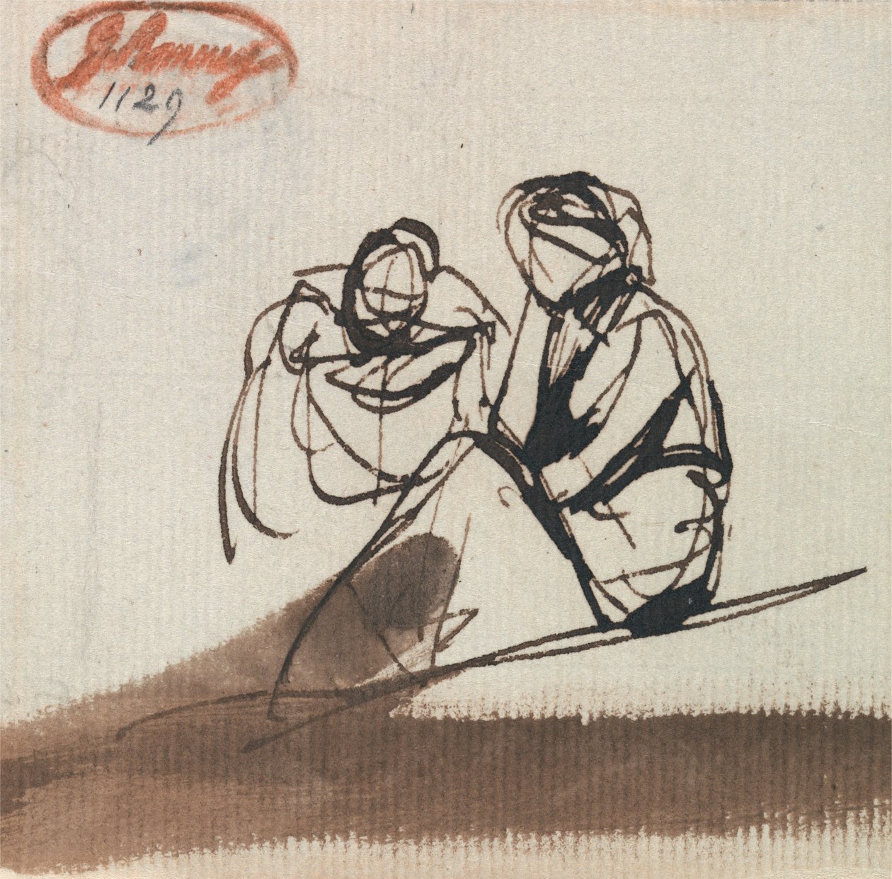 To siddende figurer af George Romney