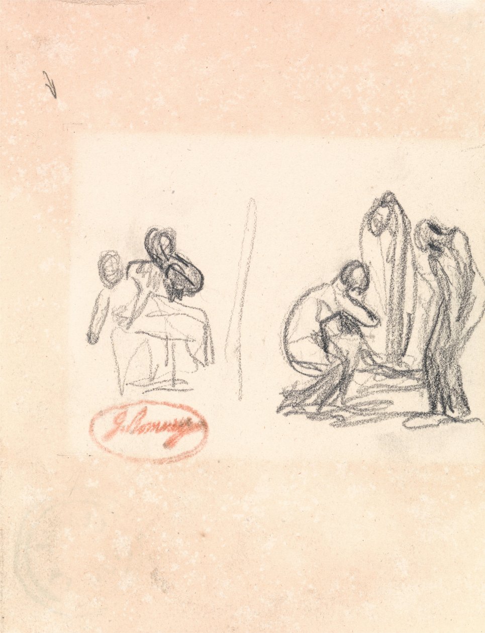 To skitser af legende børn af George Romney