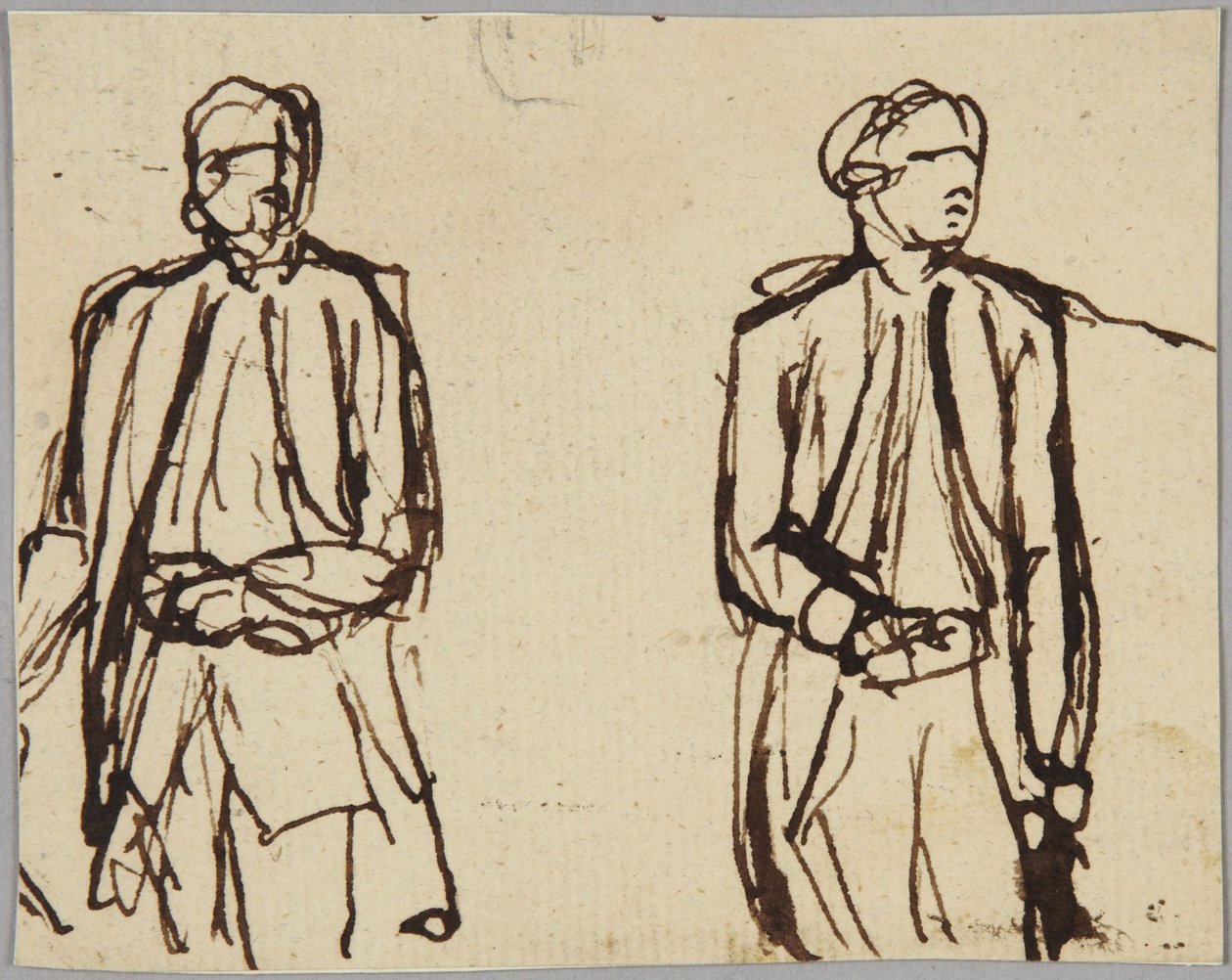 To stående mandlige figurer af George Romney