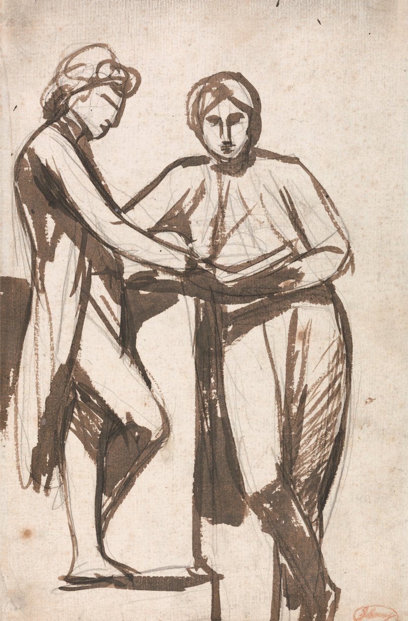 To stående unge mænd af George Romney