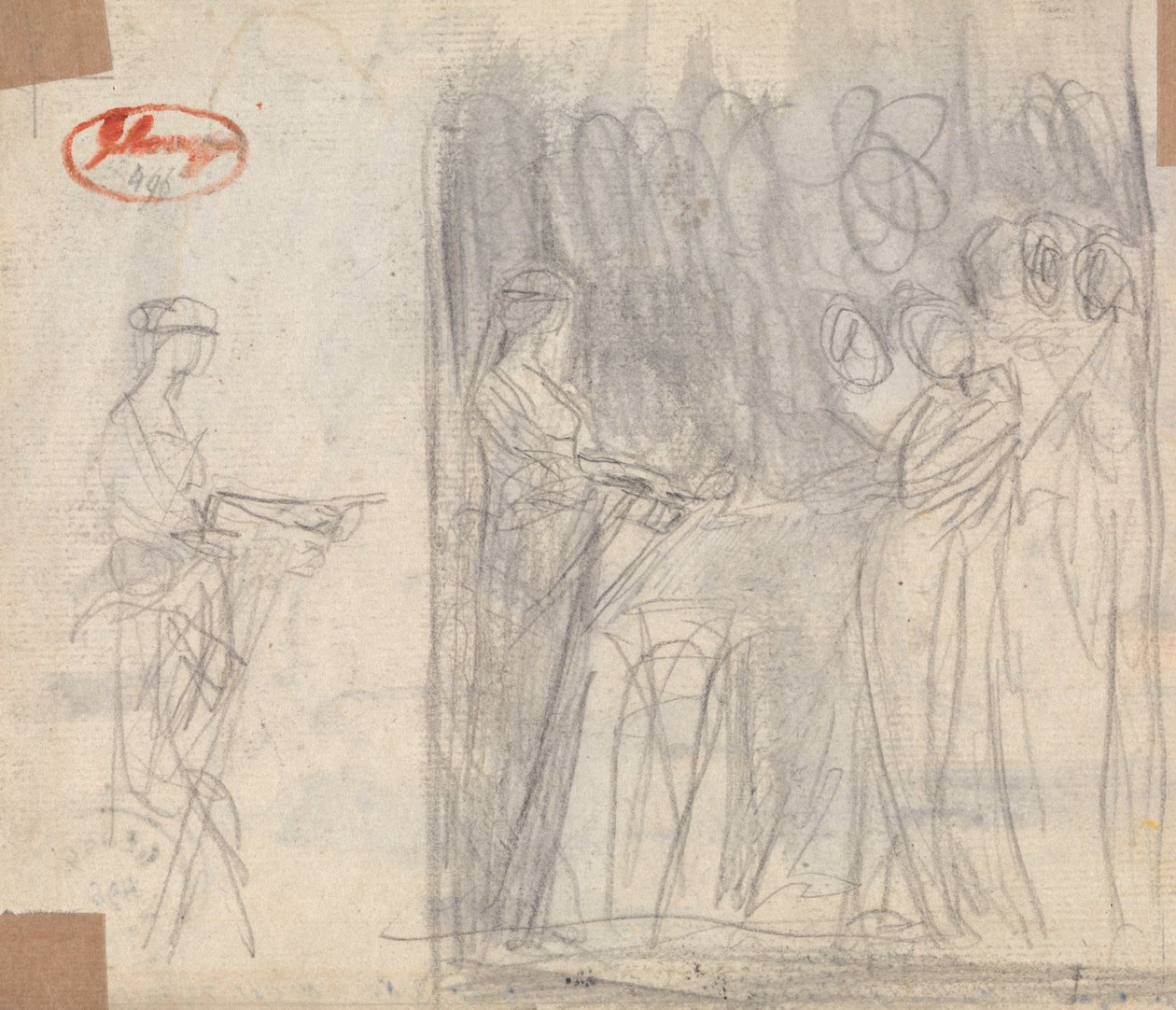 To studier til »En landlig nymfes indvielse« af George Romney