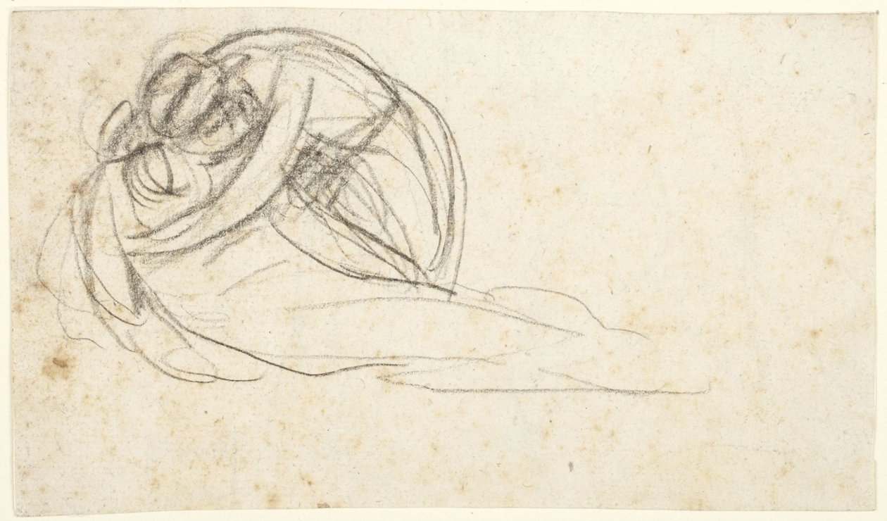 Kvinde, der omfavner en liggende figur  (bagsiden: den nederste halvdel af to stående figurer) af George Romney
