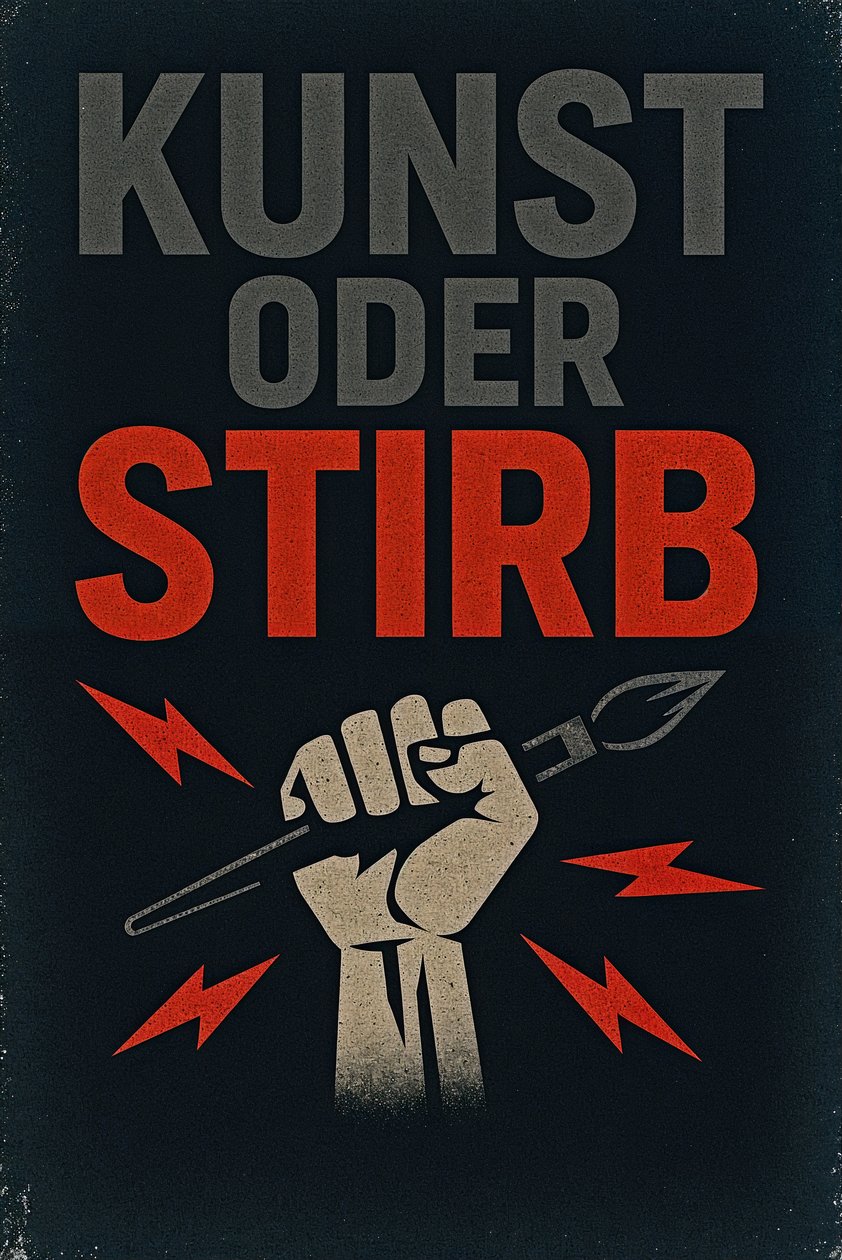 ART OR DIE-Tysk, 2024 (akryl på lærred) af George Rosaly