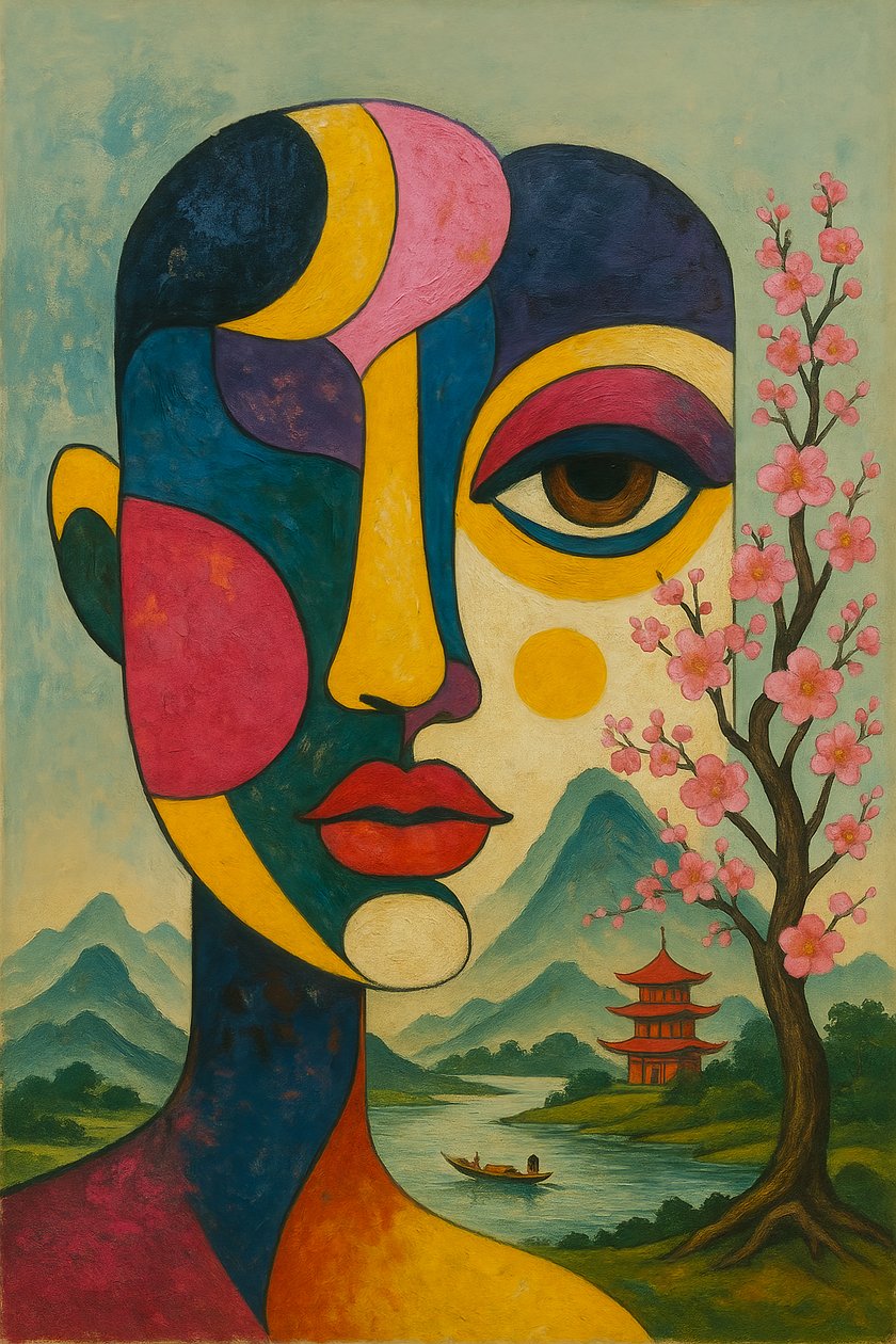 Peace in Bloom, 2025 (akryl på lærred) af George Rosaly