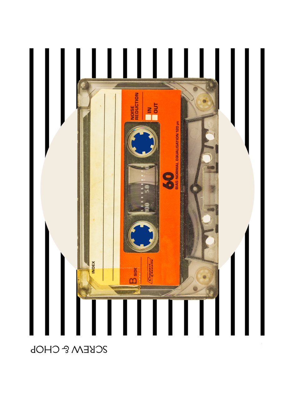 Skrue og hugge (kassette) , 2023 (akryl på lærred) af George Rosaly