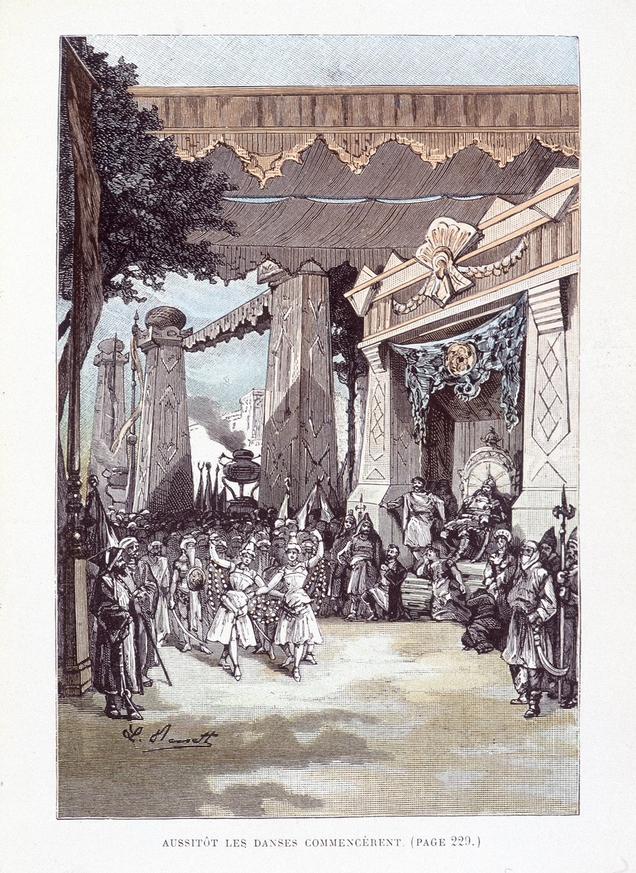 Straks begyndte dansene (side 229) i "" Michel Strogoff"" af Jules Verne af George Roux