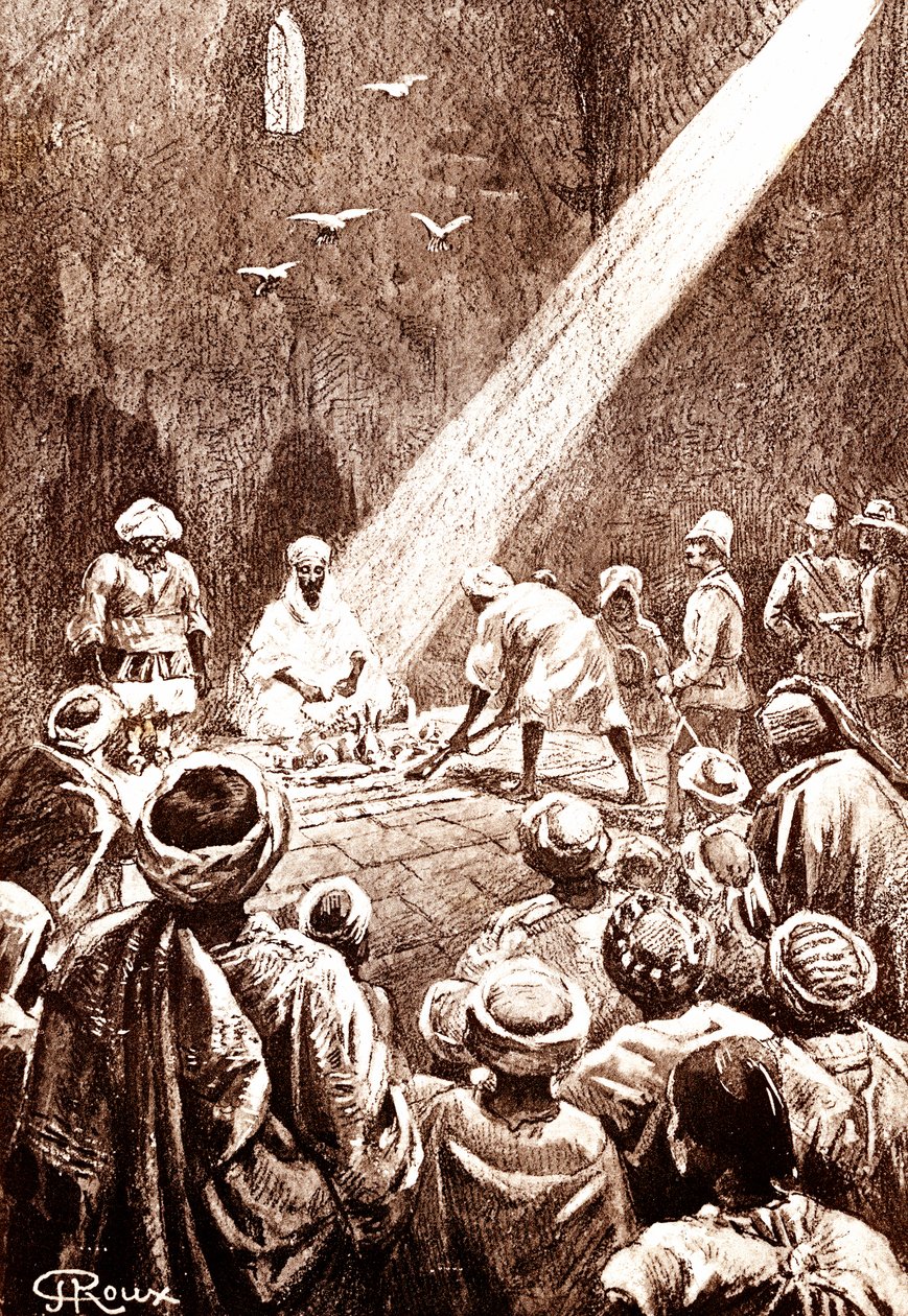 Nubisk ørken. Nordsudan stamme. 1888 (gravering) af George Roux