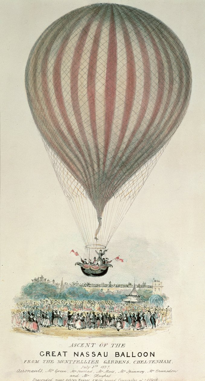 Ascent of the Great Nassau Balloon, Montpellier Gardens, 3. juli 1837 af George Rowe