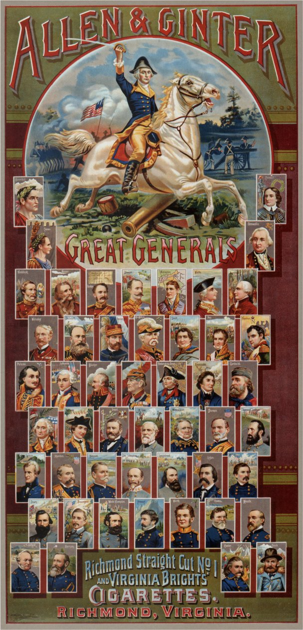 The Great Generals-serien for Allen & Ginter Cigarette Brands, 1885 af George S. Harris