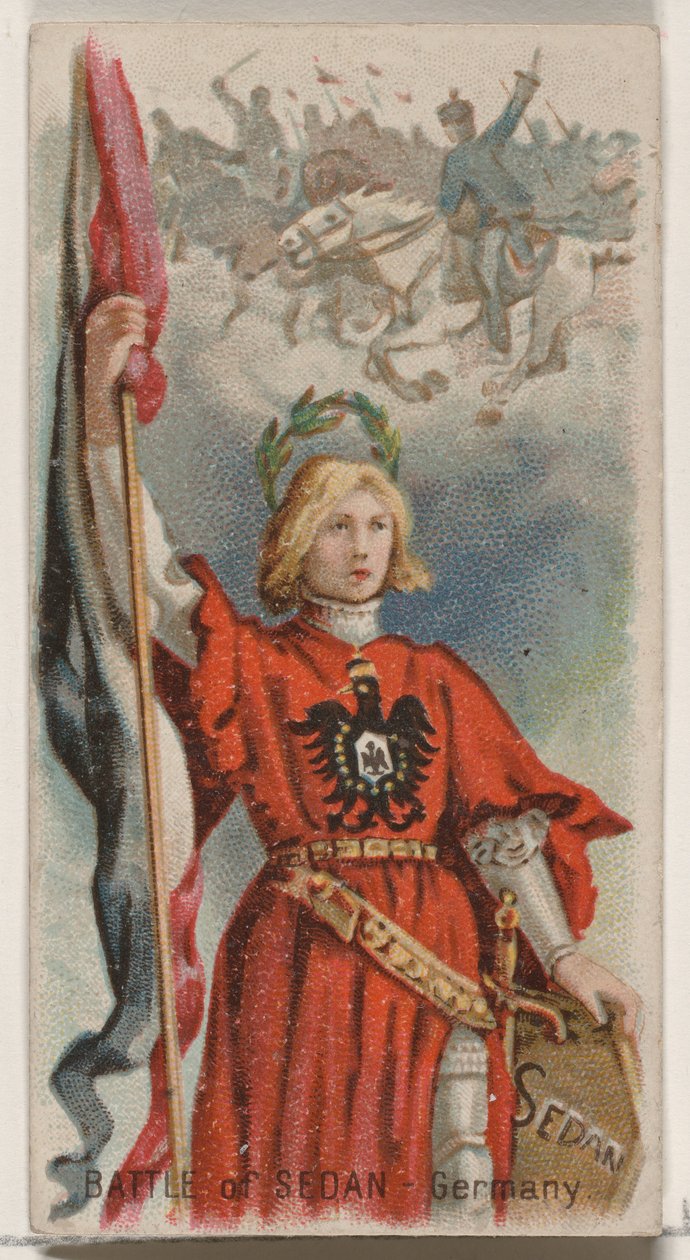 Battle of Sedan, Tyskland, fra Holidays-serien N80 til Duke-cigaretter, 1890., 1890. af George S. Harris and Sons