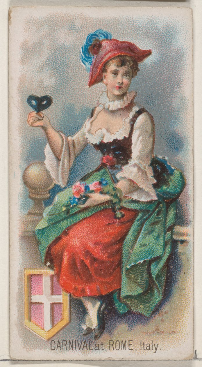 Karneval i Rom, Italien, fra Holidays-serien N80 til Duke-cigaretter, 1890., 1890. af George S. Harris and Sons