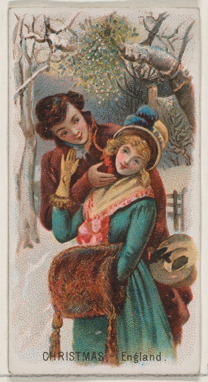 Christmas, England, fra Holidays-serien N80 til Duke-cigaretter, 1890., 1890. af George S. Harris and Sons