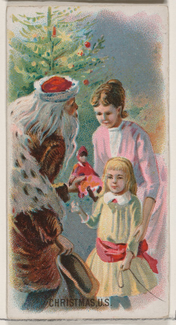 Christmas, USA, fra Holidays-serien N80 til Duke-cigaretter, 1890., 1890. af George S. Harris and Sons