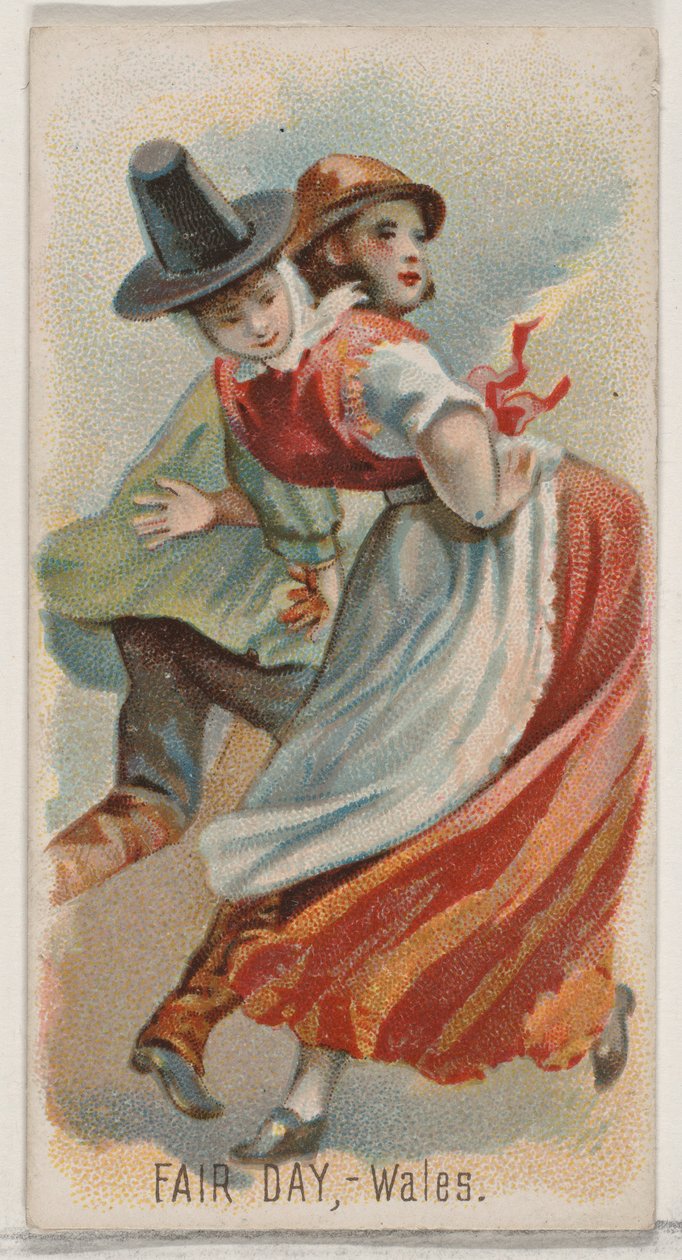 Fair Day, Wales, fra Holidays-serien N80 til Duke-cigaretter, 1890., 1890. af George S. Harris and Sons