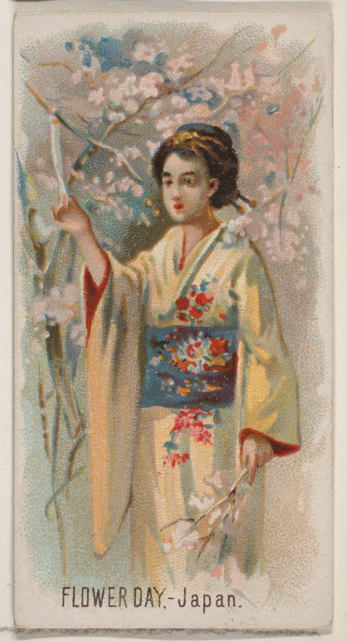 Flower Day, Japan, fra Holidays-serien N80 til Duke-cigaretter, 1890., 1890. af George S. Harris and Sons