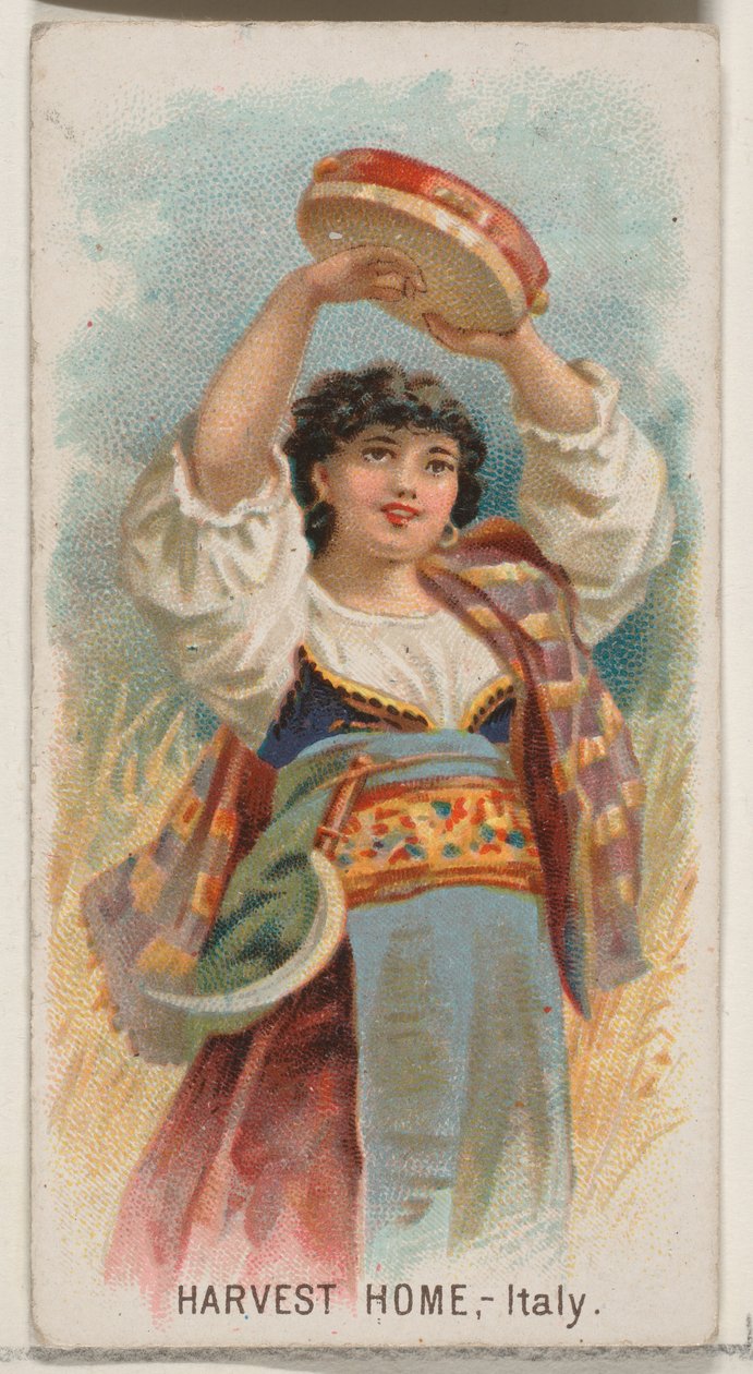 Harvest Home, Italien, fra Holidays-serien N80 til Duke-cigaretter, 1890., 1890. af George S. Harris and Sons