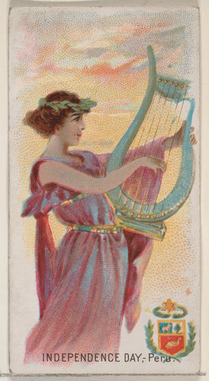 Independence Day, Peru, fra Holidays-serien N80 til Duke-cigaretter, 1890., 1890. af George S. Harris and Sons