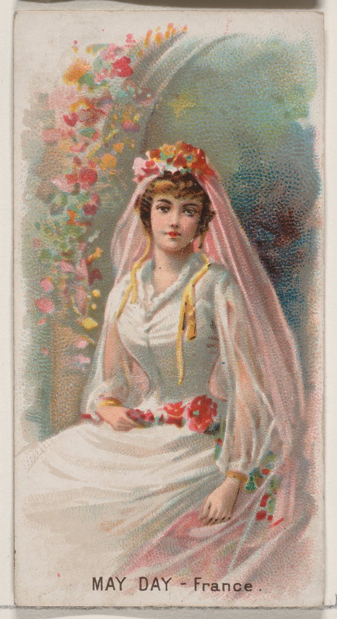 May Day, Frankrig, fra Holidays-serien N80 til Duke-cigaretter, 1890., 1890. af George S. Harris and Sons