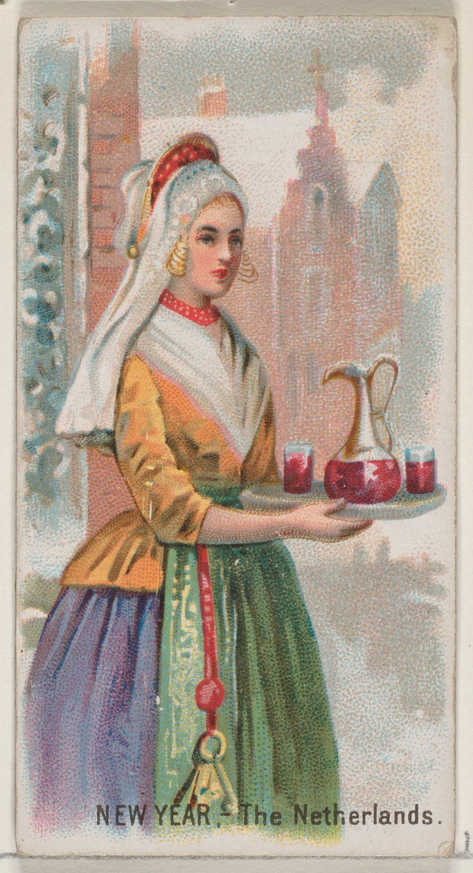 Nytår, Holland, fra Holidays-serien N80 til Duke-cigaretter, 1890., 1890. af George S. Harris and Sons