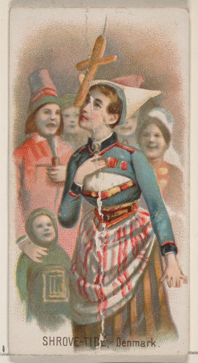 Fastelavn, Danmark, fra Holidays-serien N80 til Duke-cigaretter, 1890., 1890. af George S. Harris and Sons