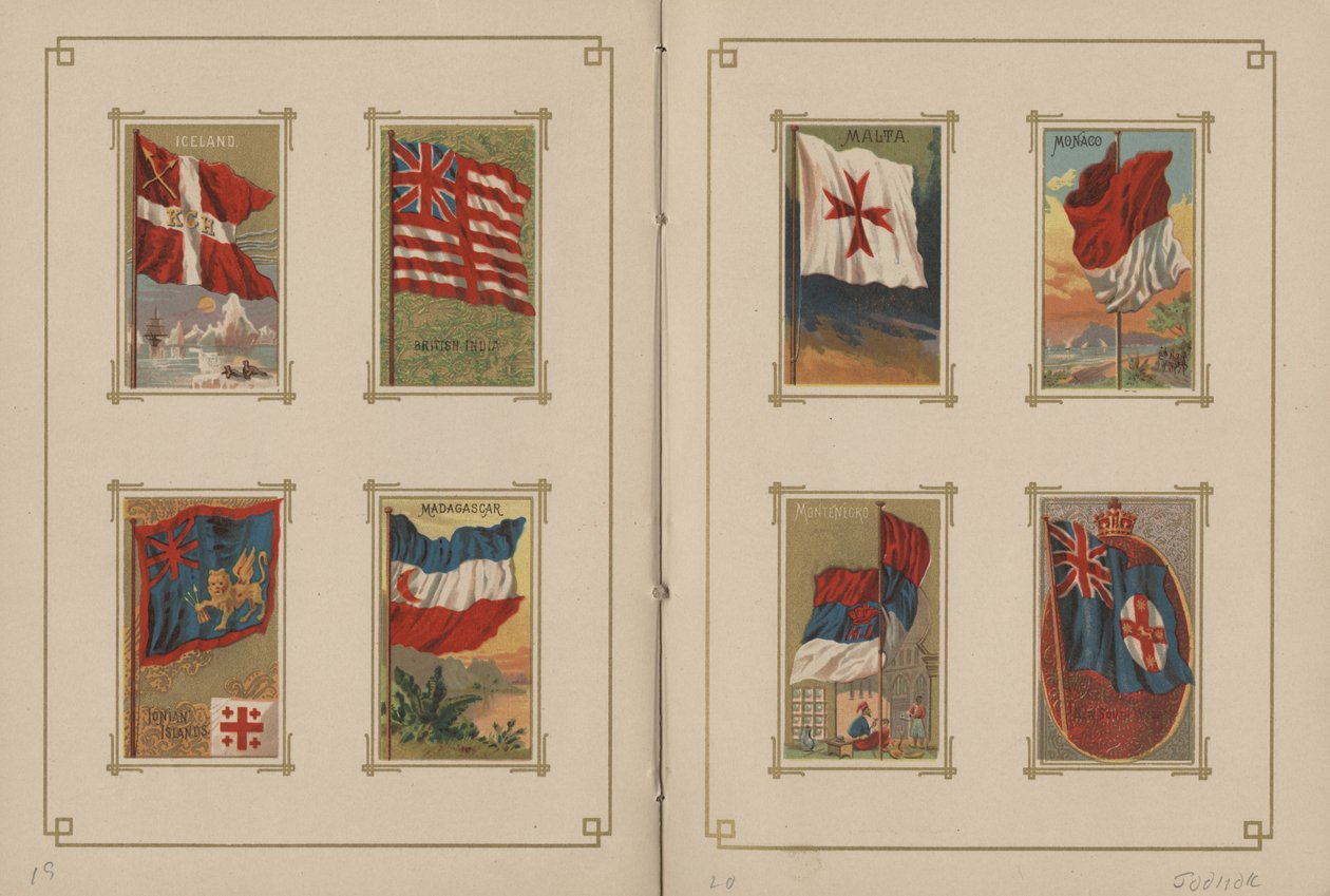 Alle nationers flag og alle stater og territorier i Amerikas Forenede Stater - Sider 19 og 20, 1887 af George S. and Sons Harris