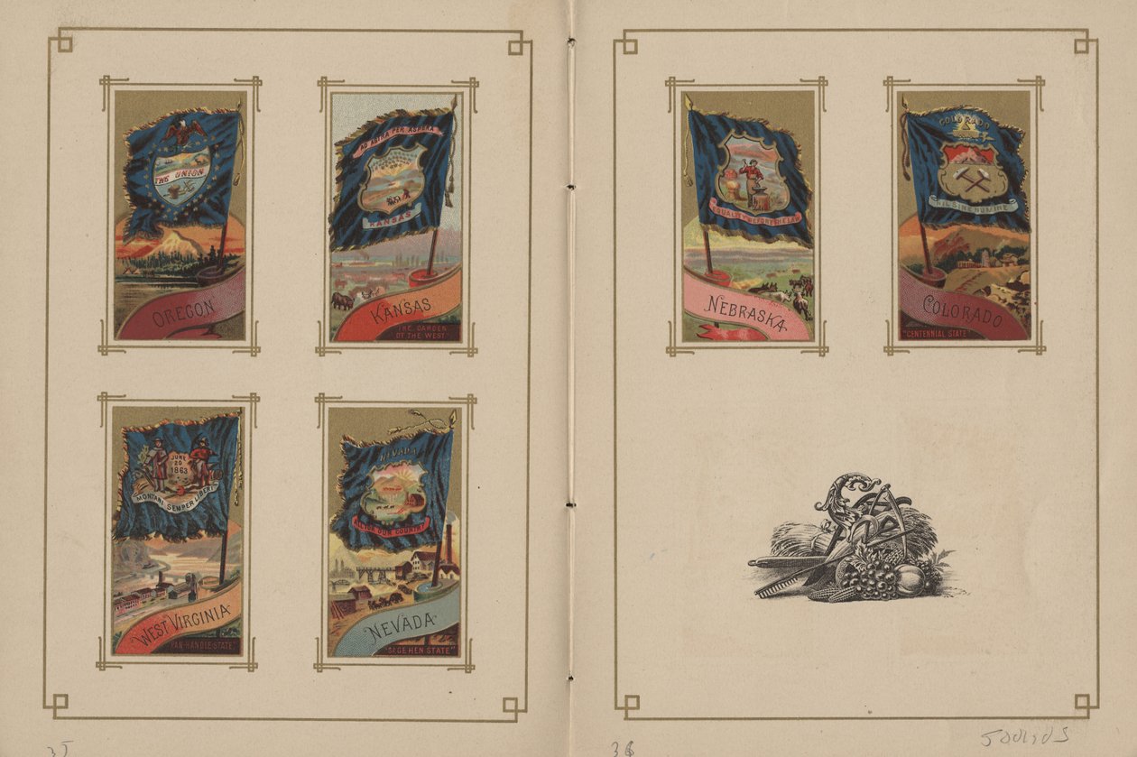 Flag for alle nationer og Amerikas Forenede Stater - Side 35 og 36, 1887 af George S. and Sons Harris