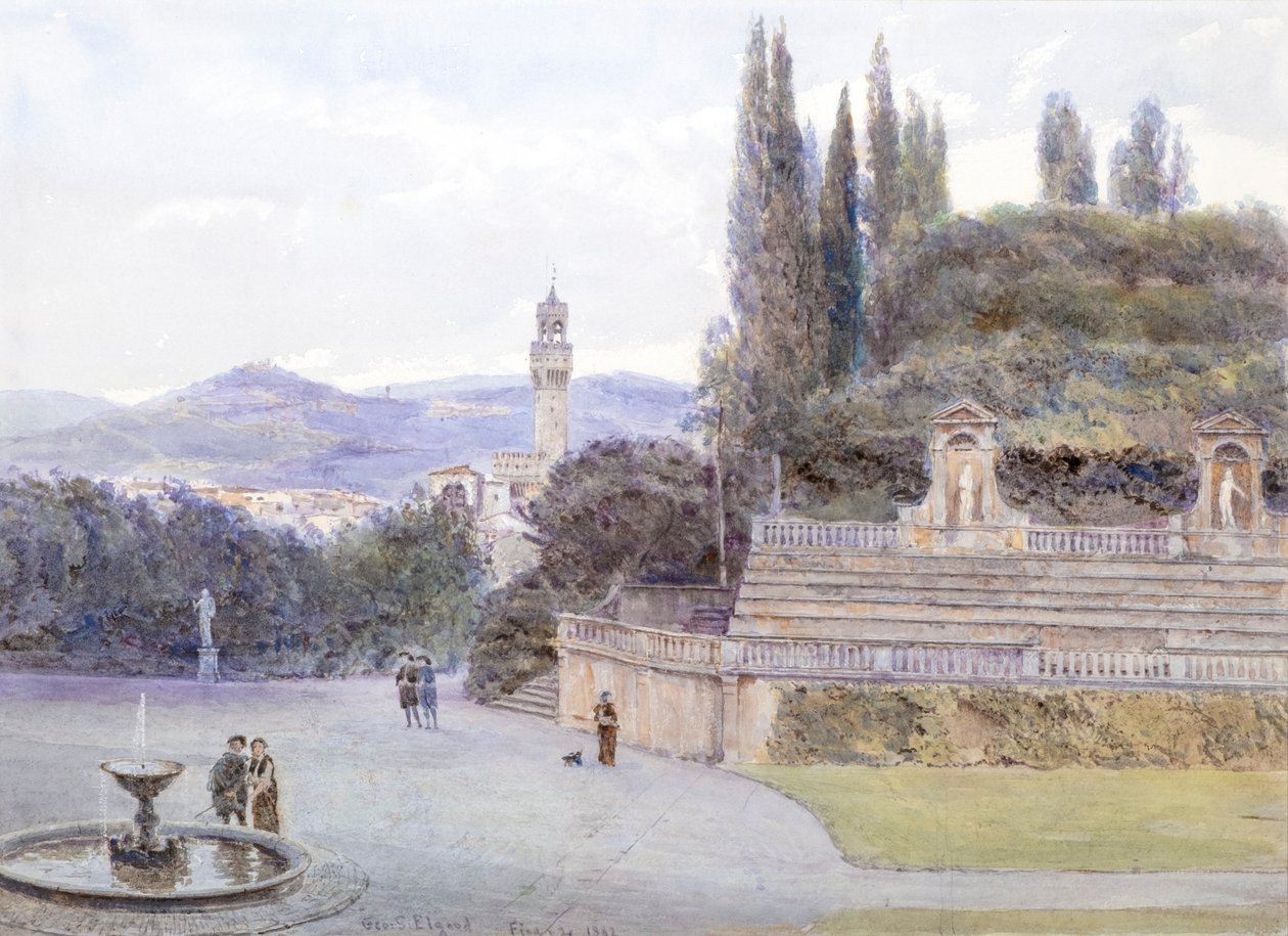 Boboli-haverne, Pitti-paladset, Firenze af George Samuel Elgood