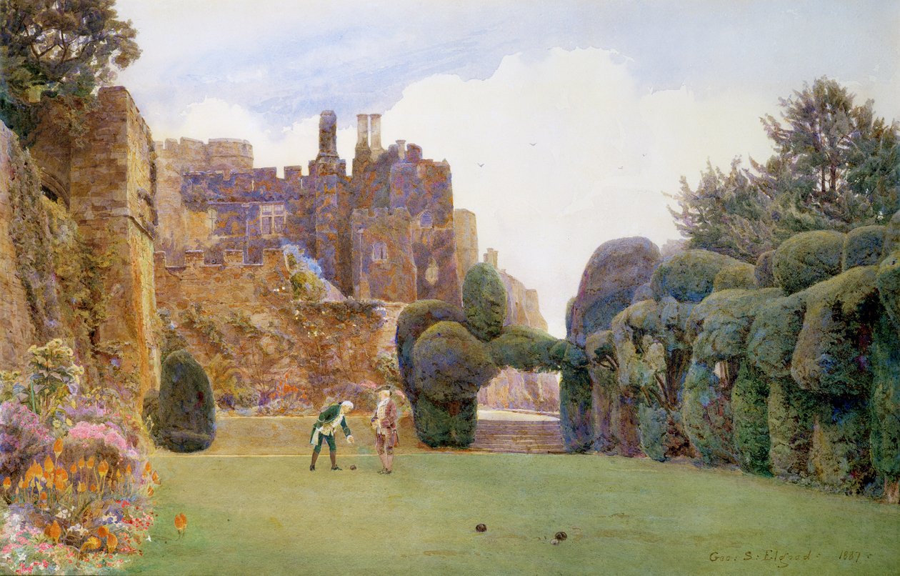 The Bowling Green, Berkeley Castle, Gloucestershire af George Samuel Elgood